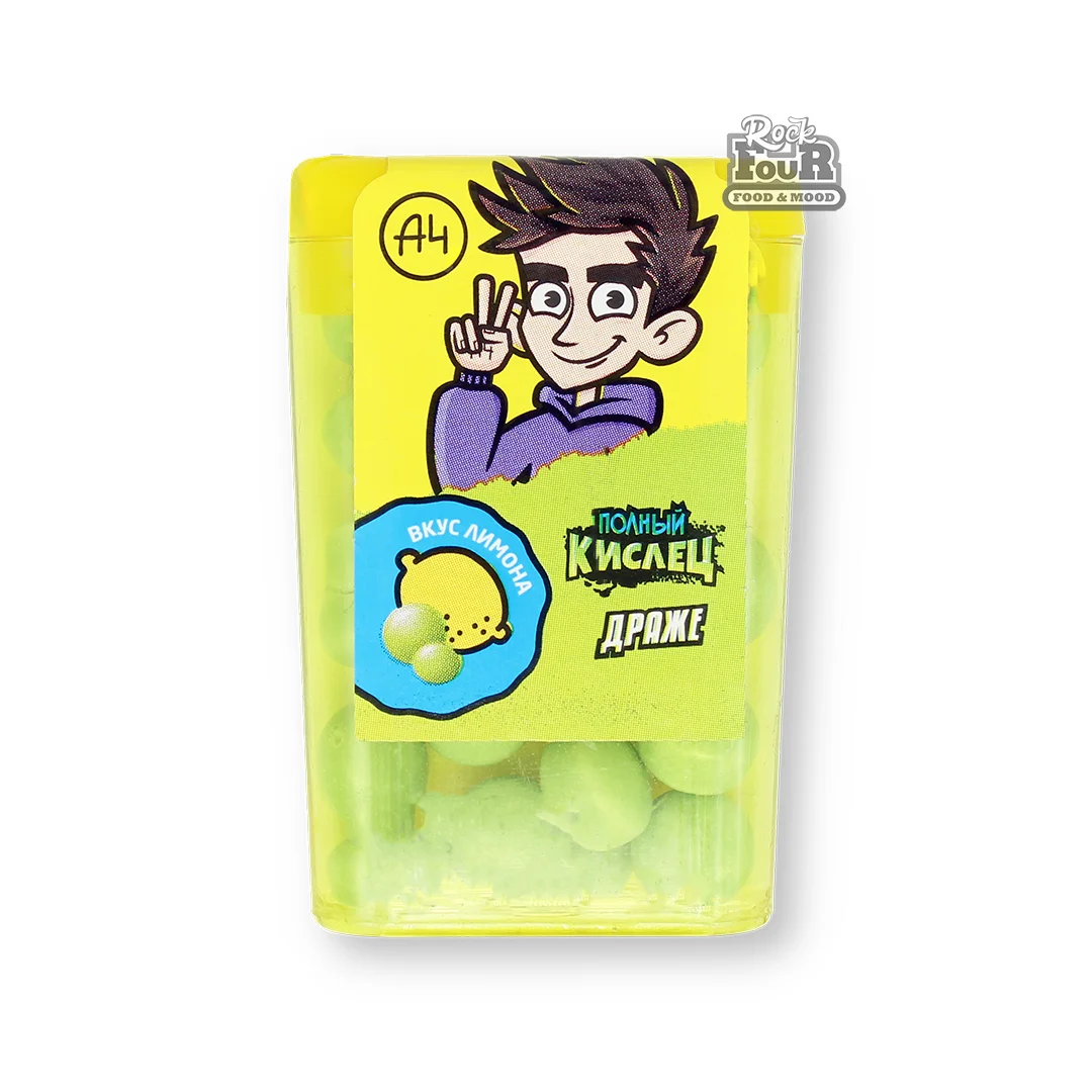 Dragee "A4 Full Sour" with lemon flavor 14g